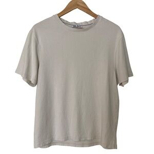 Zara Textured Dotted Micro Striped Short Sleeve T-shirt